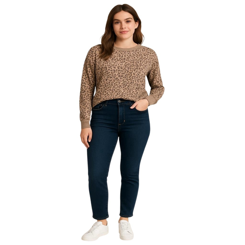 Abercrombie & Fitch Tan Leopard Print Sweatshirt